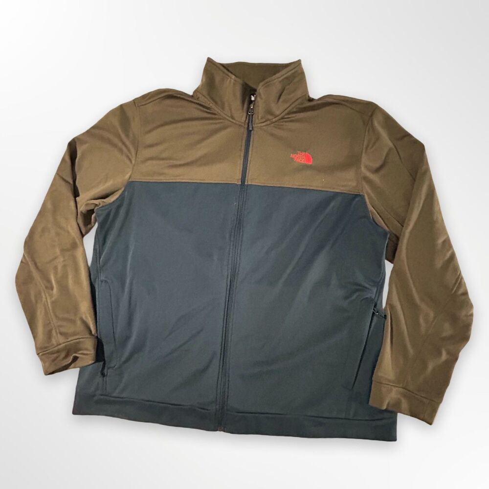 The North Face Men's Apex Canyonwall Full Zip, Olive & Charcoal Softshell, XXL